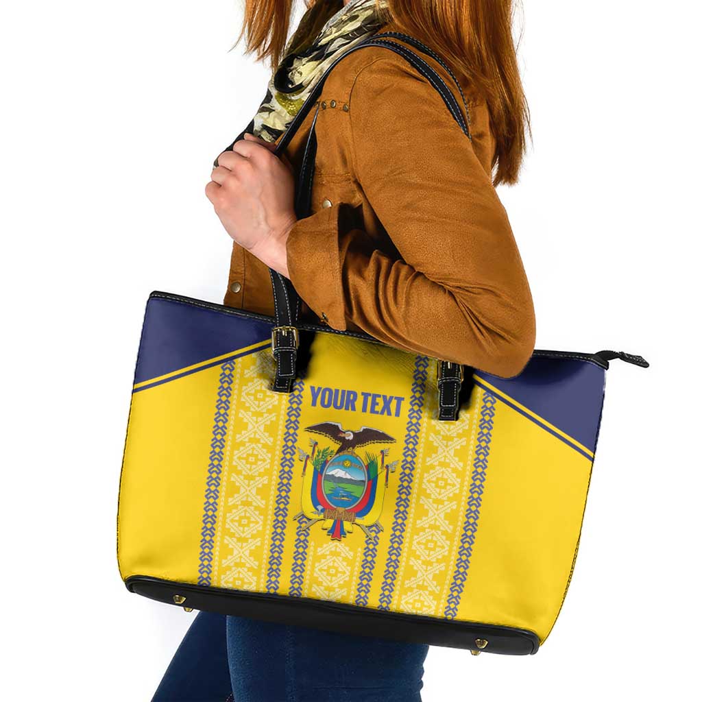 Custom Ecuador Football Leather Tote Bag 2025 Come On La Tricolor - Wonder Print Shop