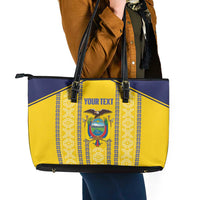Custom Ecuador Football Leather Tote Bag 2025 Come On La Tricolor - Wonder Print Shop