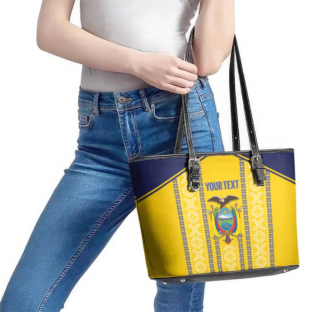 Custom Ecuador Football Leather Tote Bag 2025 Come On La Tricolor - Wonder Print Shop