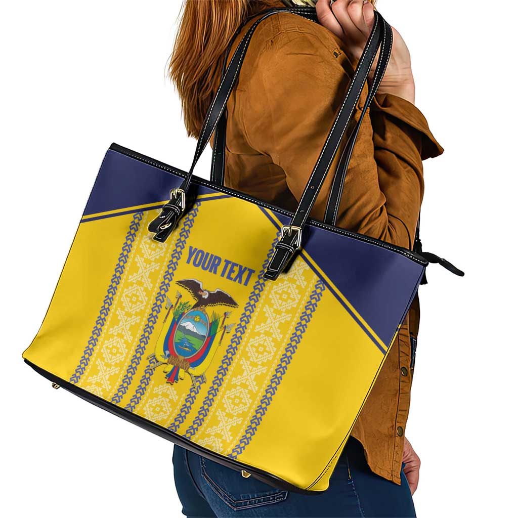 Custom Ecuador Football Leather Tote Bag 2025 Come On La Tricolor - Wonder Print Shop