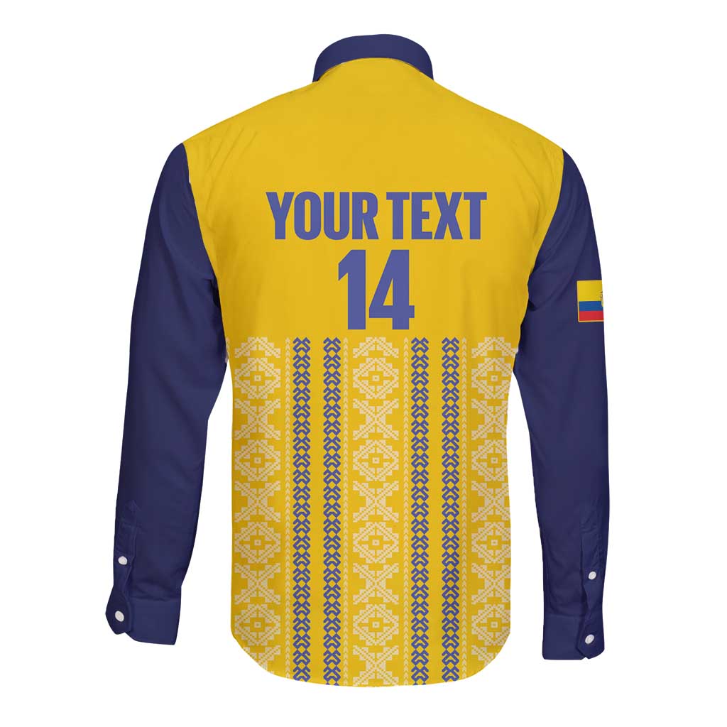 Custom Ecuador Football Long Sleeve Button Shirt 2025 Come On La Tricolor - Wonder Print Shop