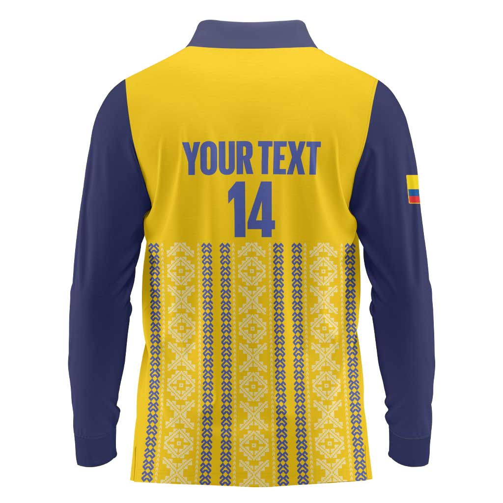 Custom Ecuador Football Long Sleeve Polo Shirt 2025 Come On La Tricolor - Wonder Print Shop