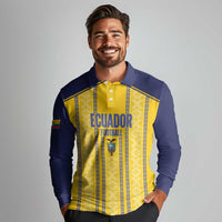 Custom Ecuador Football Long Sleeve Polo Shirt 2025 Come On La Tricolor - Wonder Print Shop