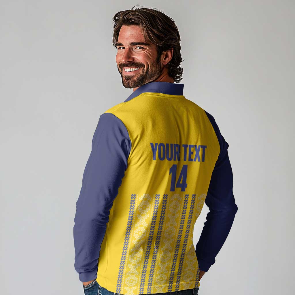 Custom Ecuador Football Long Sleeve Polo Shirt 2025 Come On La Tricolor - Wonder Print Shop
