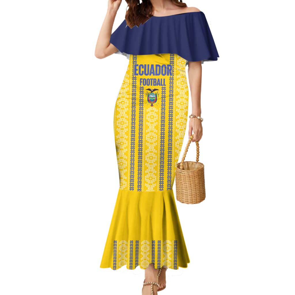Custom Ecuador Football Mermaid Dress 2025 Come On La Tricolor - Wonder Print Shop