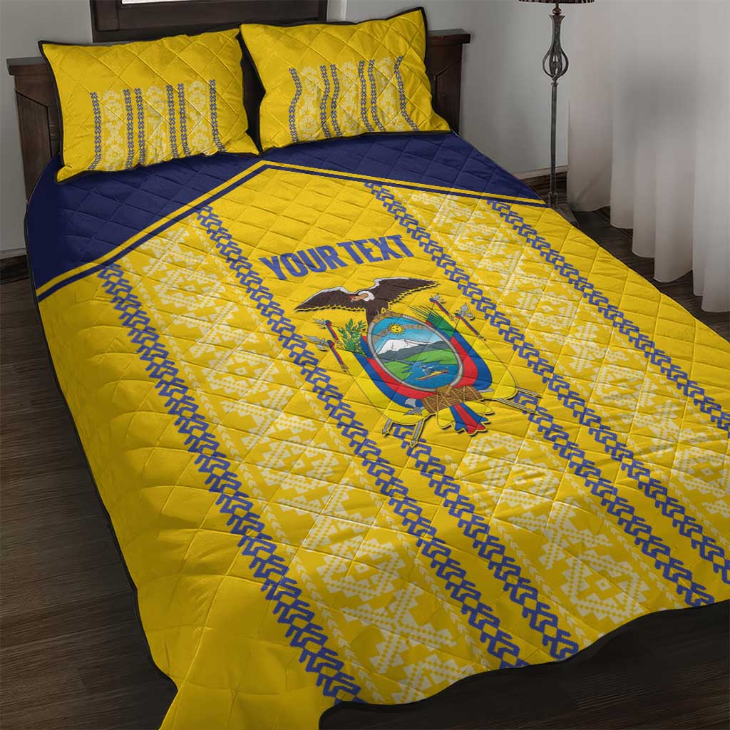 Custom Ecuador Football Quilt Bed Set 2025 Come On La Tricolor - Wonder Print Shop
