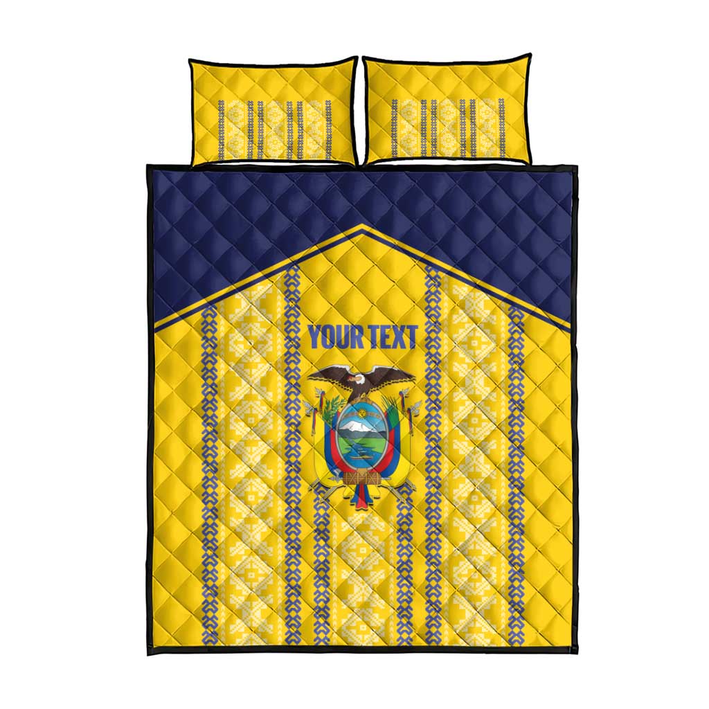 Custom Ecuador Football Quilt Bed Set 2025 Come On La Tricolor - Wonder Print Shop