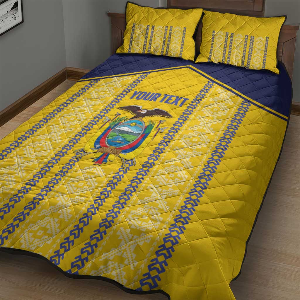 Custom Ecuador Football Quilt Bed Set 2025 Come On La Tricolor - Wonder Print Shop
