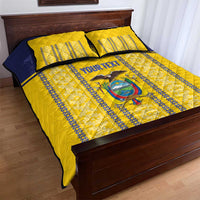 Custom Ecuador Football Quilt Bed Set 2025 Come On La Tricolor - Wonder Print Shop
