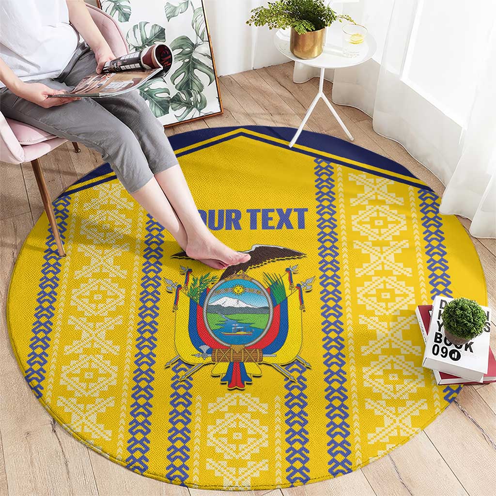Custom Ecuador Football Round Carpet 2025 Come On La Tricolor - Wonder Print Shop