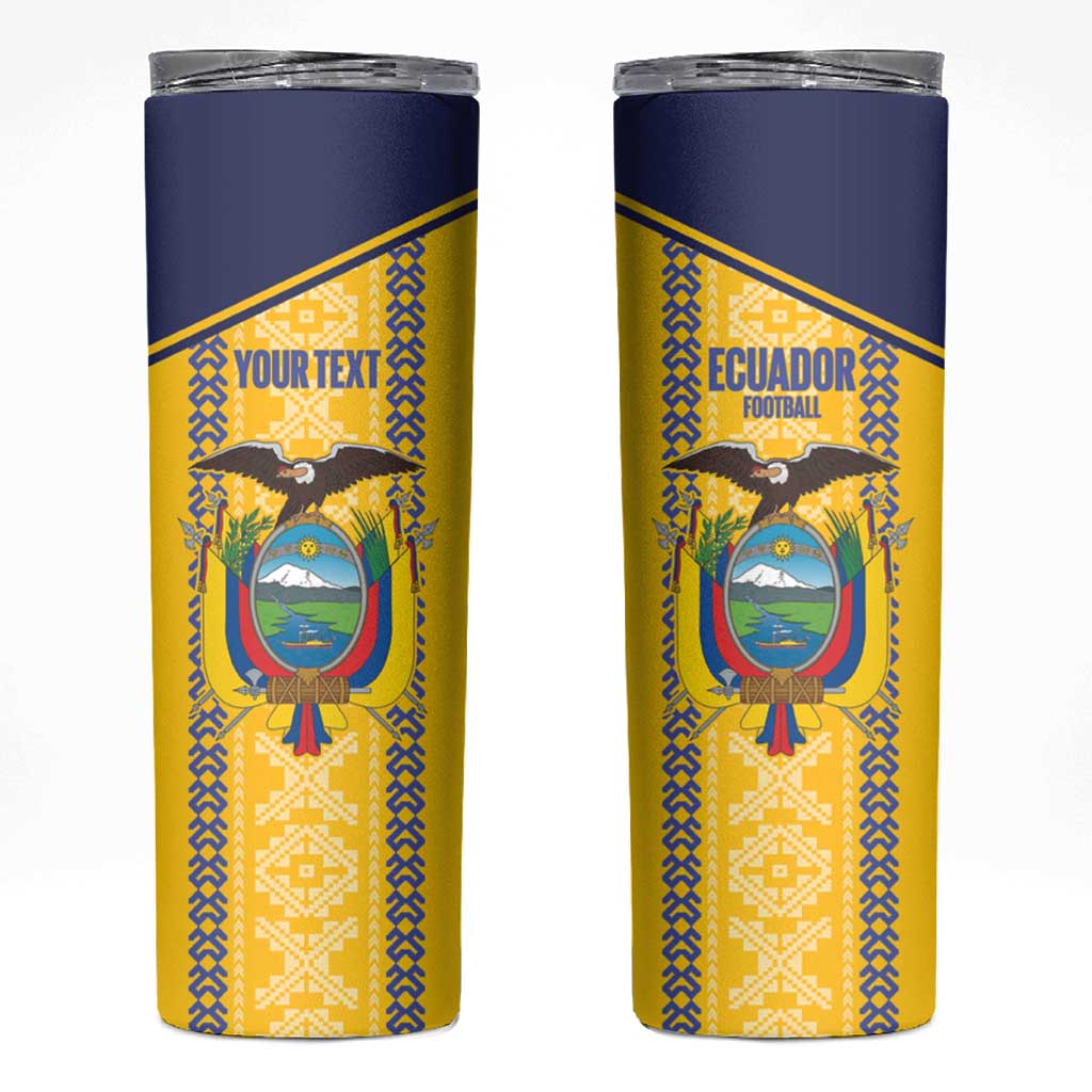 Custom Ecuador Football Skinny Tumbler 2025 Come On La Tricolor - Wonder Print Shop