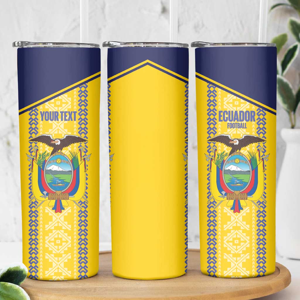 Custom Ecuador Football Skinny Tumbler 2025 Come On La Tricolor - Wonder Print Shop