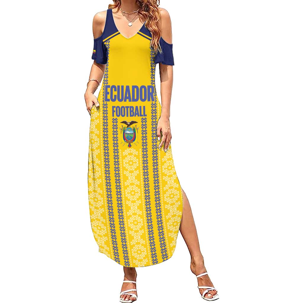 Custom Ecuador Football Summer Maxi Dress 2025 Come On La Tricolor - Wonder Print Shop