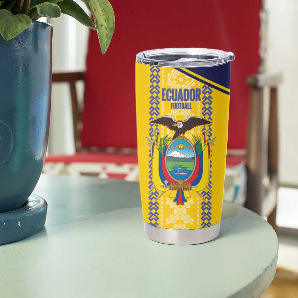 Custom Ecuador Football Tumbler Cup 2025 Come On La Tricolor - Wonder Print Shop