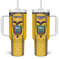 Custom Ecuador Football Tumbler With Handle 2025 Come On La Tricolor - Wonder Print Shop