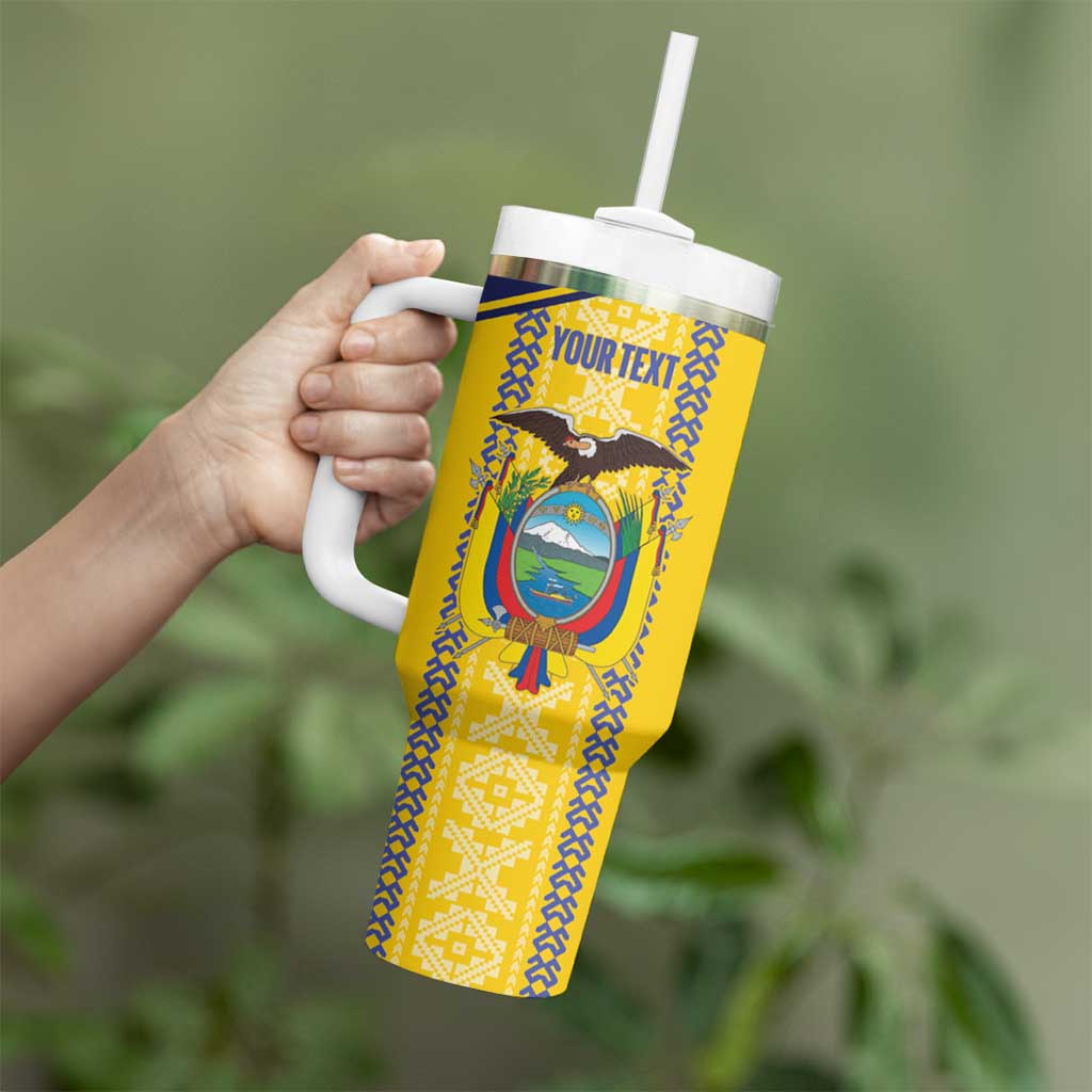Custom Ecuador Football Tumbler With Handle 2025 Come On La Tricolor - Wonder Print Shop