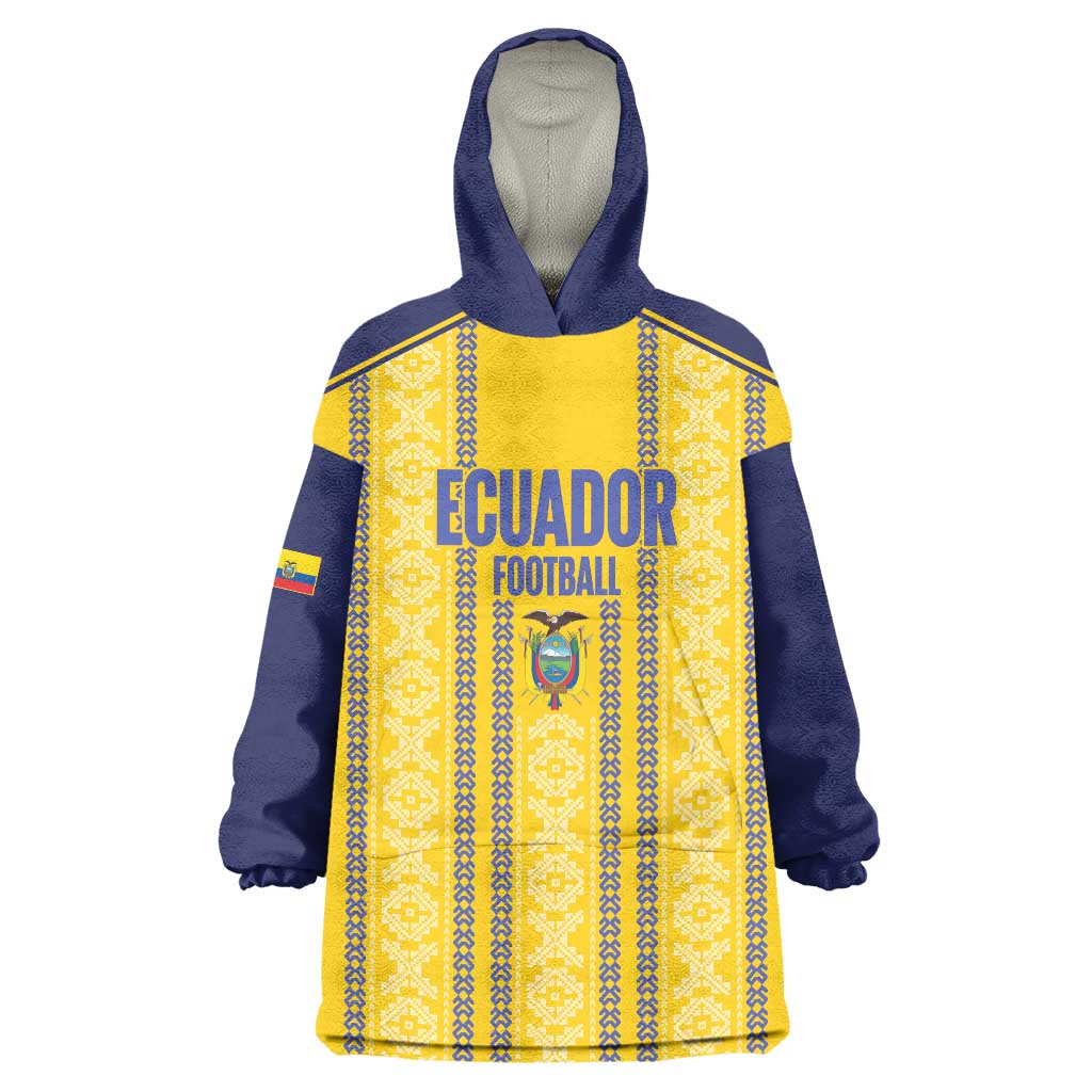 Custom Ecuador Football Wearable Blanket Hoodie 2025 Come On La Tricolor - Wonder Print Shop