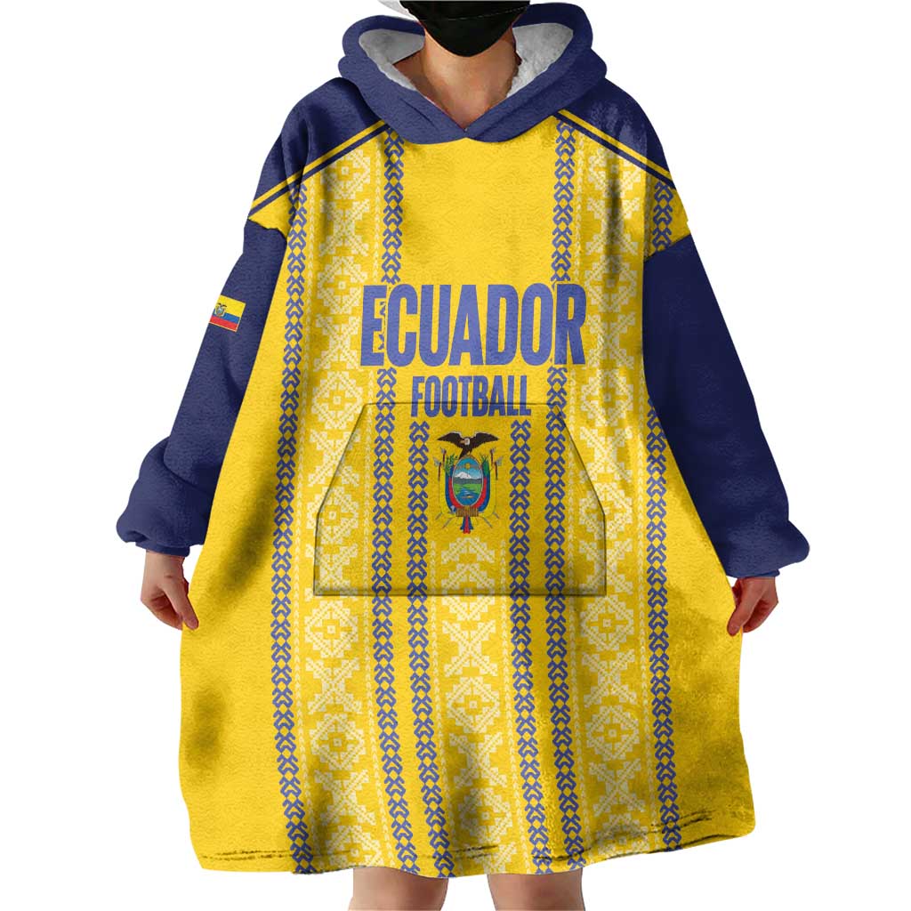 Custom Ecuador Football Wearable Blanket Hoodie 2025 Come On La Tricolor - Wonder Print Shop