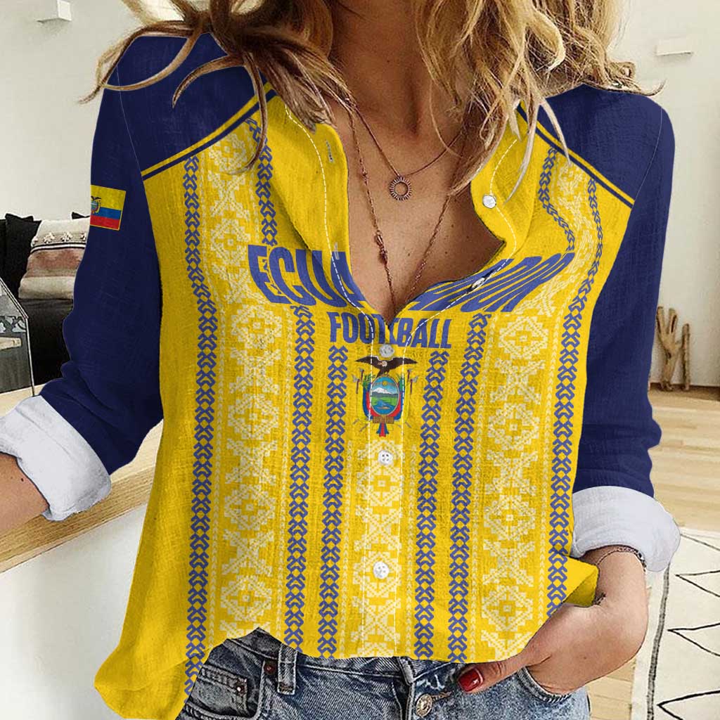 Custom Ecuador Football Women Casual Shirt 2025 Come On La Tricolor - Wonder Print Shop