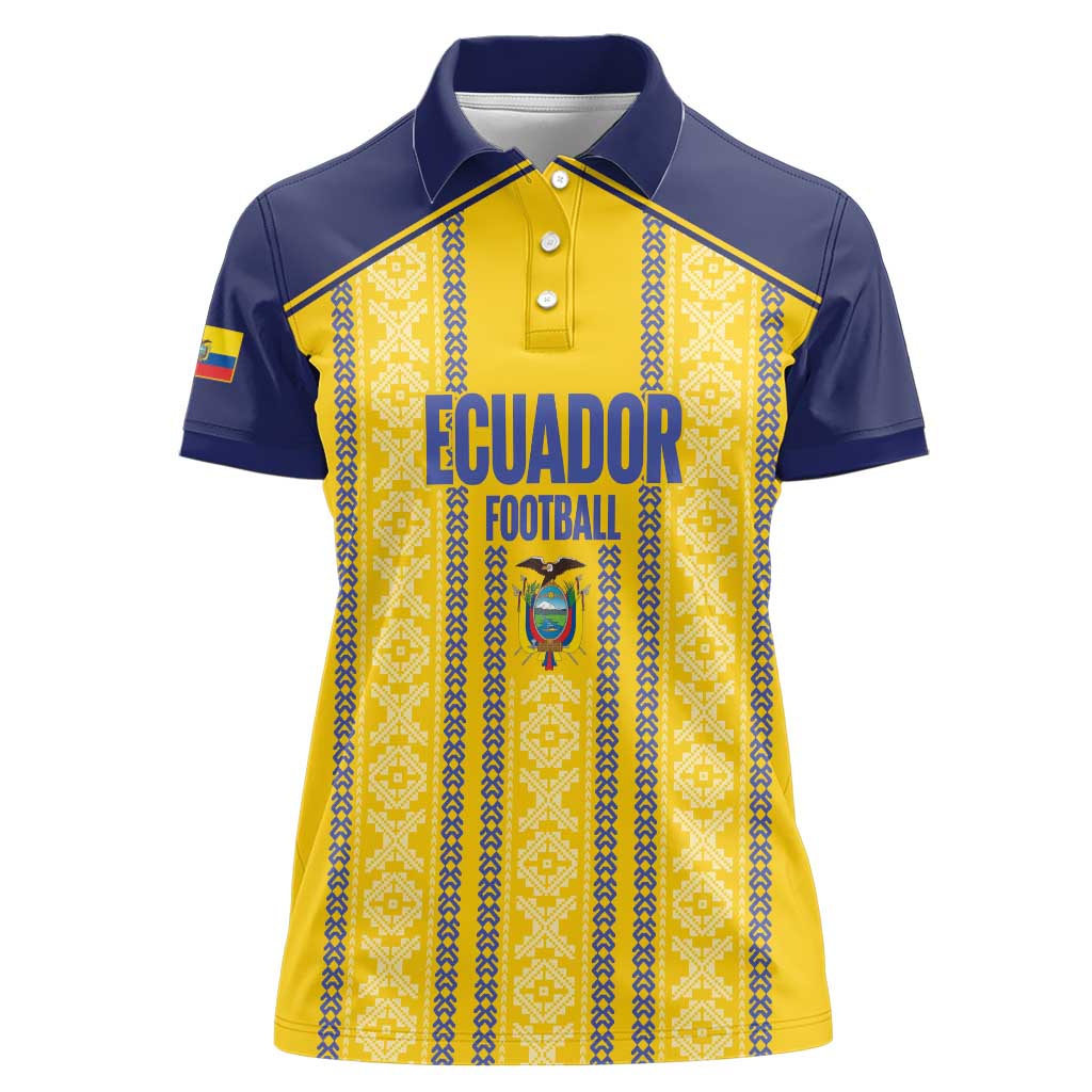 Custom Ecuador Football Women Polo Shirt 2025 Come On La Tricolor - Wonder Print Shop
