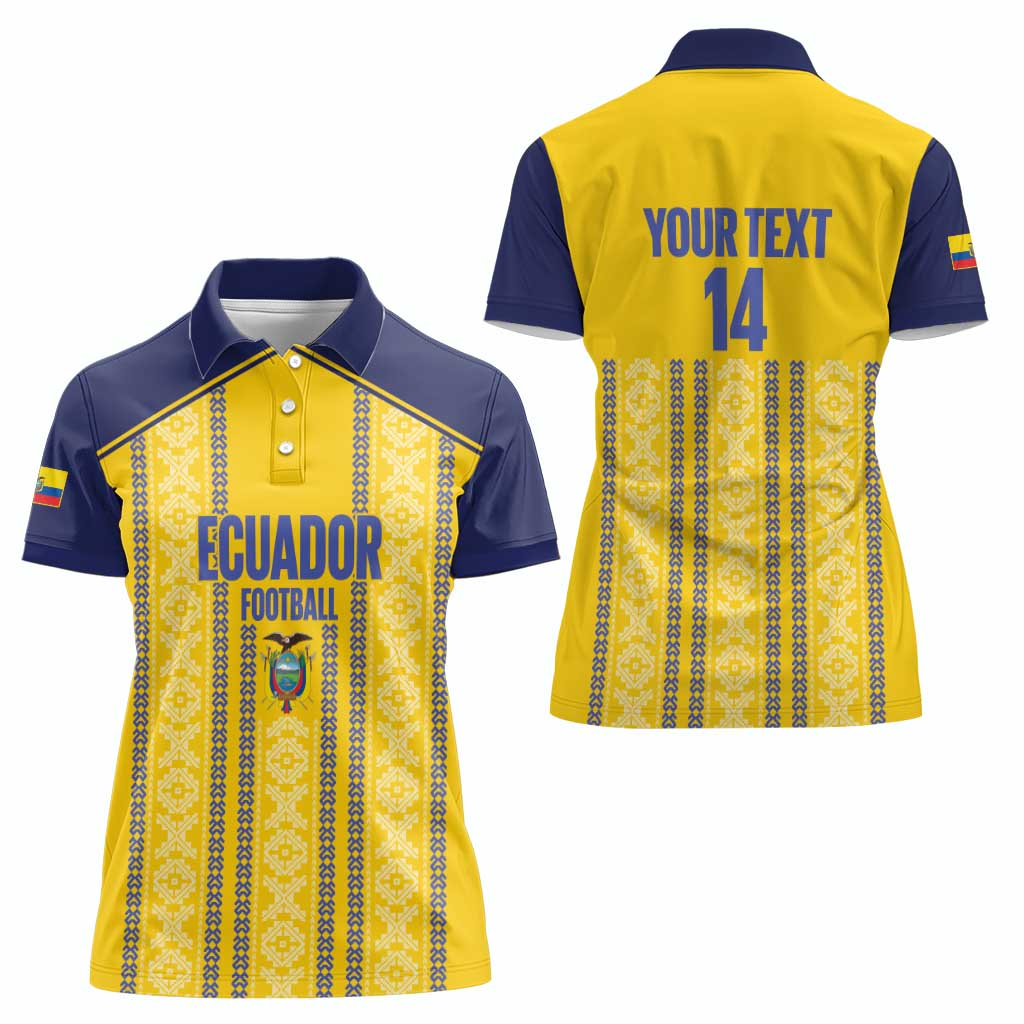 Custom Ecuador Football Women Polo Shirt 2025 Come On La Tricolor - Wonder Print Shop