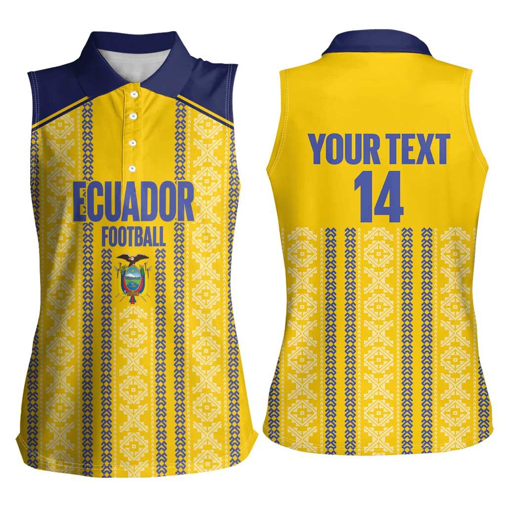 Custom Ecuador Football Women Sleeveless Polo Shirt 2025 Come On La Tricolor - Wonder Print Shop