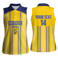 Custom Ecuador Football Women Sleeveless Polo Shirt 2025 Come On La Tricolor - Wonder Print Shop
