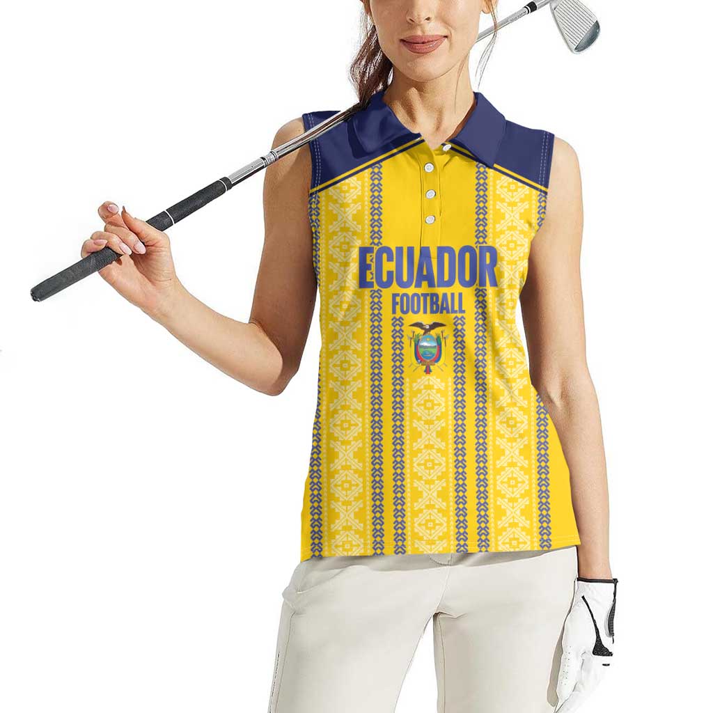 Custom Ecuador Football Women Sleeveless Polo Shirt 2025 Come On La Tricolor - Wonder Print Shop