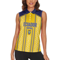 Custom Ecuador Football Women Sleeveless Polo Shirt 2025 Come On La Tricolor - Wonder Print Shop