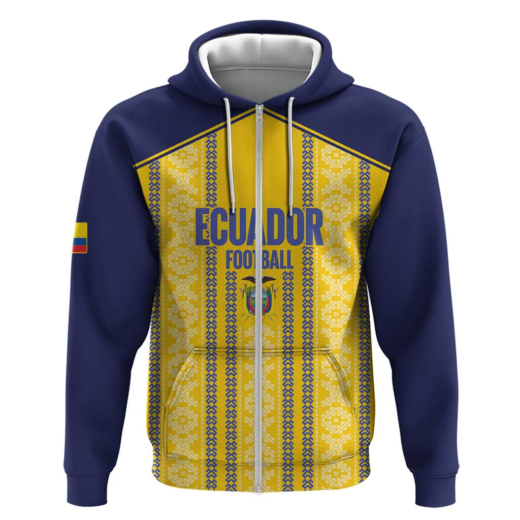 Custom Ecuador Football Zip Hoodie 2025 Come On La Tricolor - Wonder Print Shop
