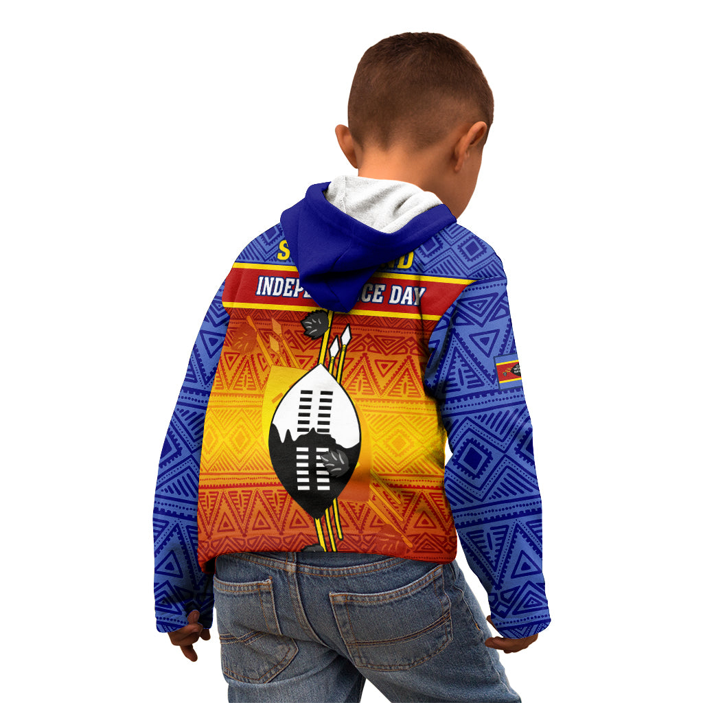 Eswatini Independence Day Kid Hoodie Swaziland Nguni Shield Gradient African Pattern - Wonder Print Shop