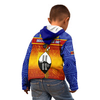 Eswatini Independence Day Kid Hoodie Swaziland Nguni Shield Gradient African Pattern - Wonder Print Shop