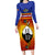 Eswatini Independence Day Long Sleeve Bodycon Dress Swaziland Nguni Shield Gradient African Pattern - Wonder Print Shop