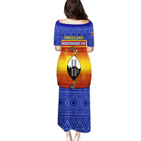 Eswatini Independence Day Puletasi Swaziland Nguni Shield Gradient African Pattern - Wonder Print Shop