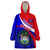 Belize Independence Day Wearable Blanket Hoodie Coat Of Arms Curve Style - Wonder Print Shop