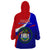 Belize Independence Day Wearable Blanket Hoodie Coat Of Arms Curve Style - Wonder Print Shop