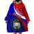 Belize Independence Day Wearable Blanket Hoodie Coat Of Arms Curve Style - Wonder Print Shop