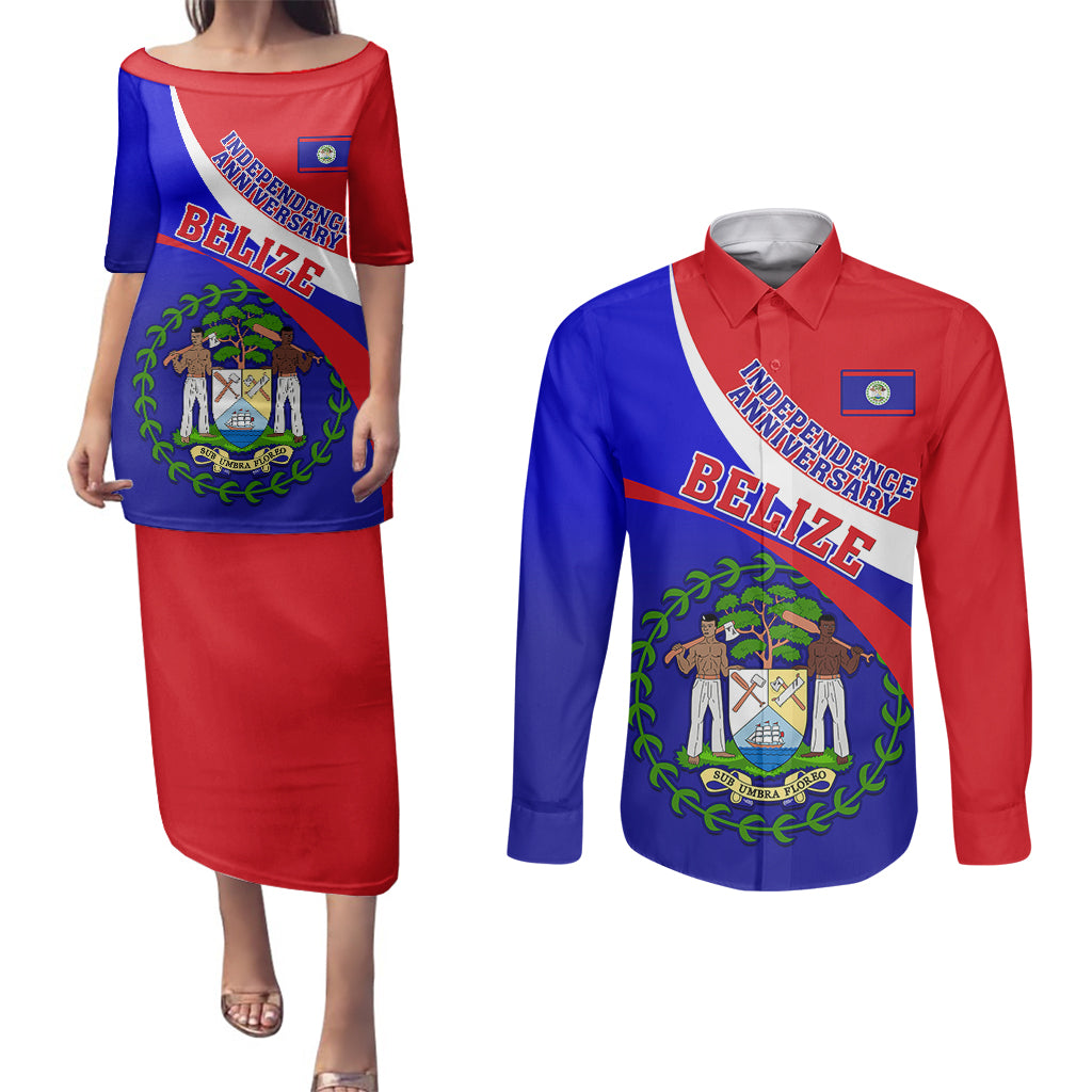personalised-belize-independence-day-couples-matching-puletasi-dress-and-long-sleeve-button-shirts-coat-of-arms-curve-style