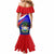 Personalised Belize Independence Day Mermaid Dress Coat Of Arms Curve Style - Wonder Print Shop