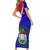 Personalised Belize Independence Day Short Sleeve Bodycon Dress Coat Of Arms Curve Style - Wonder Print Shop