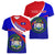 Personalised Belize Independence Day Women V Neck T Shirt Coat Of Arms Curve Style - Wonder Print Shop