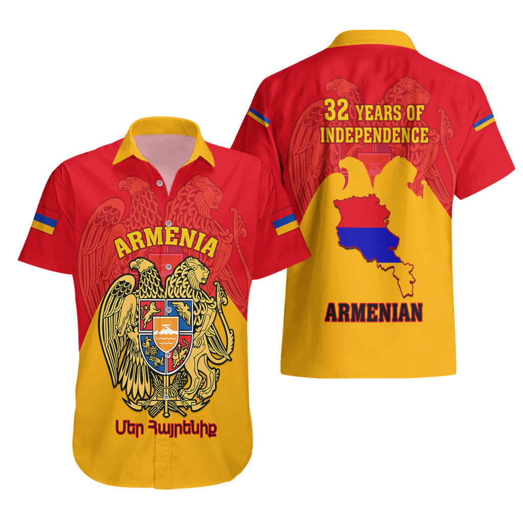 Armenia Independence Day Hawaiian Shirt Armenian Coat Of Arms 32st Anniversary - Wonder Print Shop