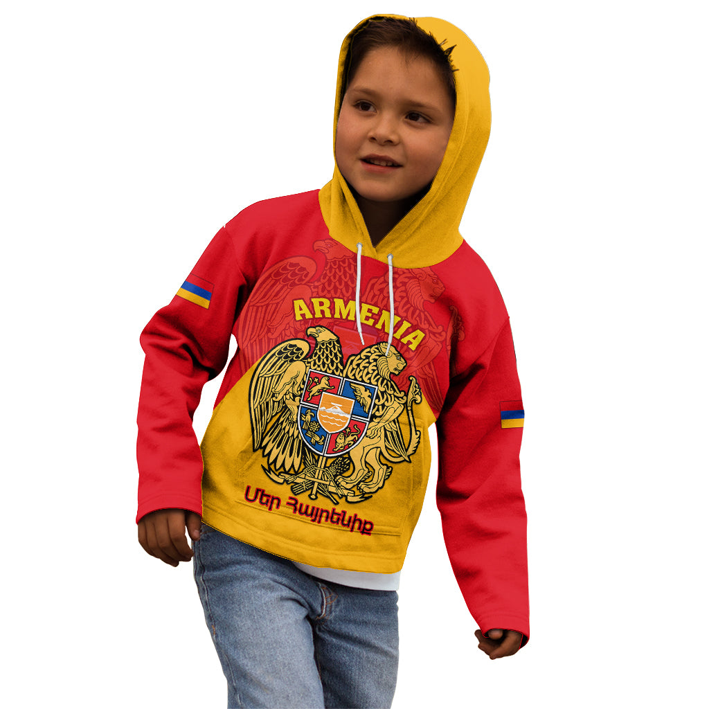 Armenia Independence Day Kid Hoodie Armenian Coat Of Arms 32st Anniversary - Wonder Print Shop