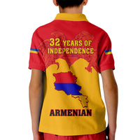 Armenia Independence Day Kid Polo Shirt Armenian Coat Of Arms 32st Anniversary - Wonder Print Shop