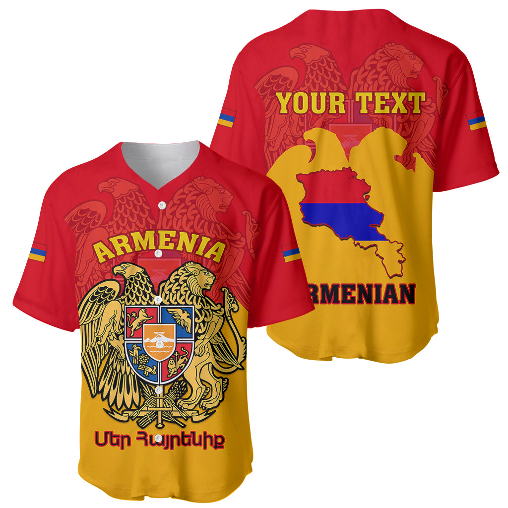 Personalised Armenia Independence Day Baseball Jersey Armenian Coat Of Arms 32st Anniversary - Wonder Print Shop