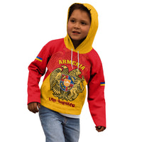 Personalised Armenia Independence Day Kid Hoodie Armenian Coat Of Arms 32st Anniversary - Wonder Print Shop