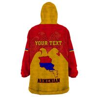 Personalised Armenia Independence Day Wearable Blanket Hoodie Armenian Coat Of Arms 32st Anniversary - Wonder Print Shop