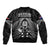 New Zealand Aotearoa Rugby Sleeve Zip Bomber Jacket NZ Tiki With Maori Fern World Cup Black Version - Wonder Print Shop