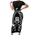 Custom New Zealand Aotearoa Rugby Short Sleeve Bodycon Dress NZ Tiki With Maori Fern World Cup Black Version - Wonder Print Shop