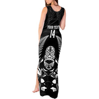 Custom New Zealand Aotearoa Rugby Tank Maxi Dress NZ Tiki With Maori Fern World Cup Black Version - Wonder Print Shop